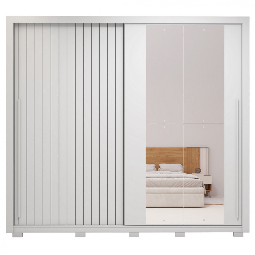 Guarda Roupa Casal 2 Portas 4 Gavetas com Espelho Romanus Double Lux Caemmun