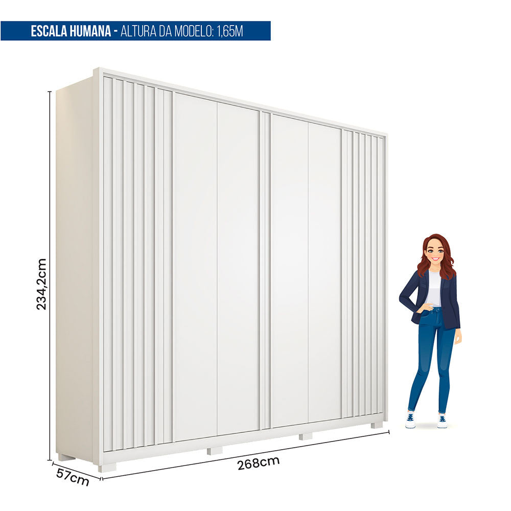 Guarda Roupa Casal Apollo 6 Portas 4 Gavetas Caemmun