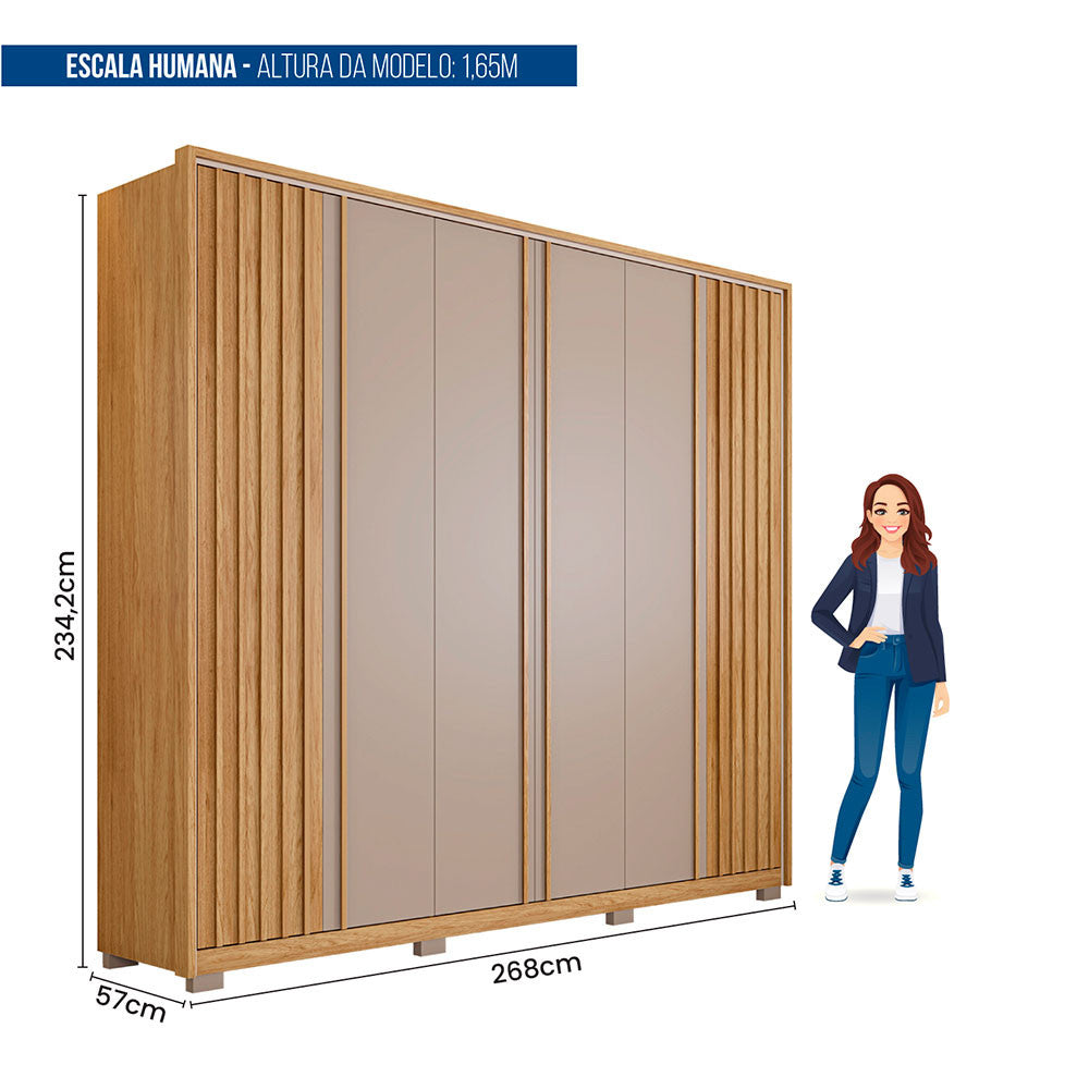 Guarda Roupa Casal Apollo 6 Portas 4 Gavetas Caemmun