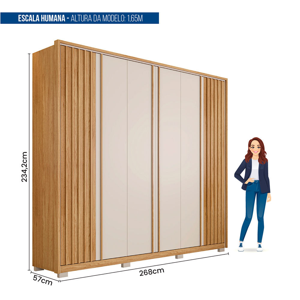 Guarda Roupa Casal Apollo 6 Portas 4 Gavetas Caemmun