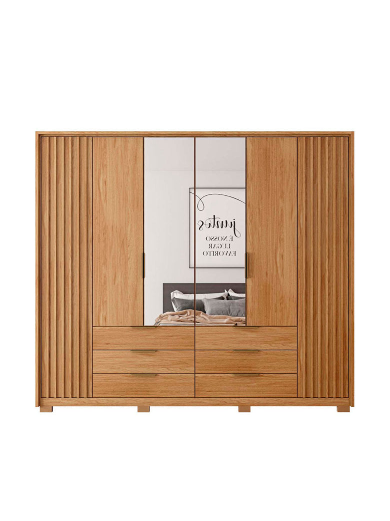 Guarda Roupa Casal Maximus Lux com Espelhos 6 Portas 6 Gavetas Caemmun