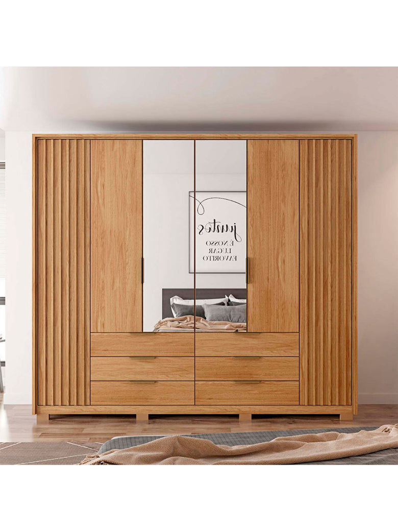 Guarda Roupa Casal Maximus Lux com Espelhos 6 Portas 6 Gavetas Caemmun