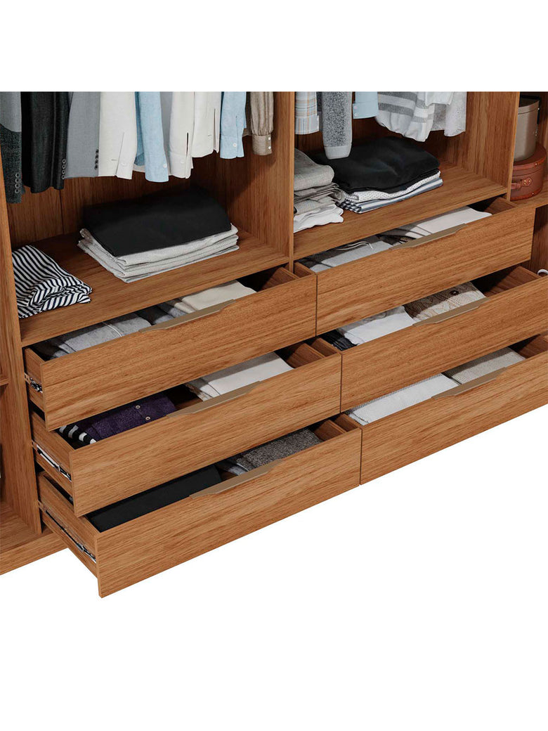 Guarda Roupa Casal Maximus Double Lux com Espelhos 6 Portas 6 Gavetas Caemmun