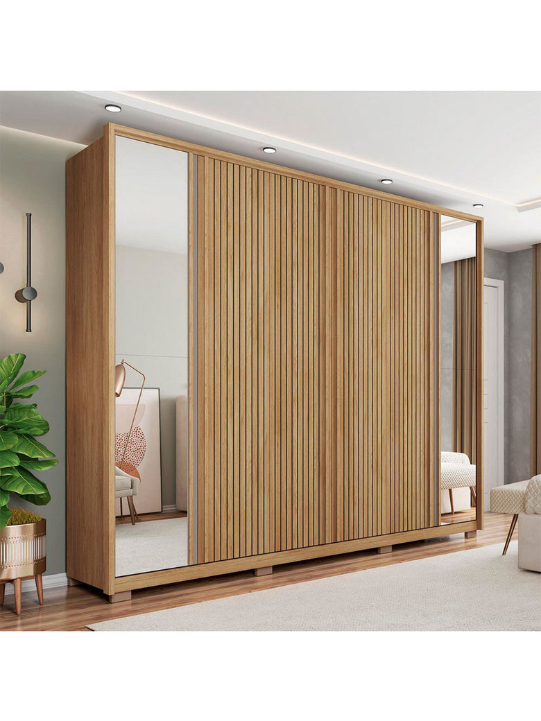 Guarda Roupa Proximus Lux com Espelhos 6 Portas com 4 Gavetas Caemmun