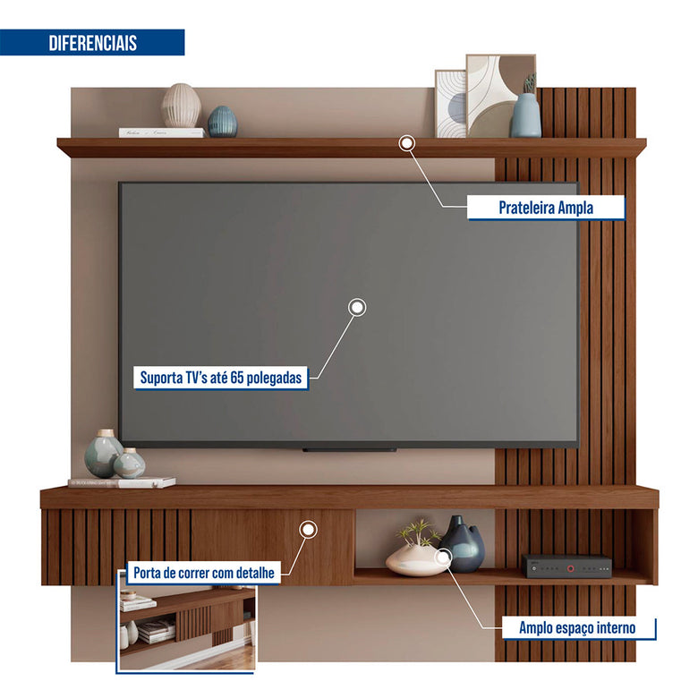 Painel para Tv até 65 Polegadas Jade 1.8 Caemmun
