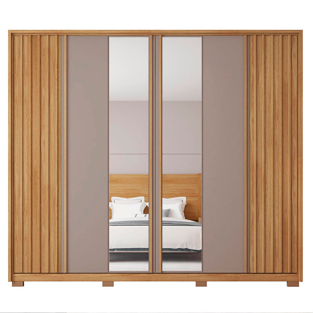 Guarda Roupa Casal Apollo Lux com Espelhos 6 Portas 6 Gavetas Caemmun