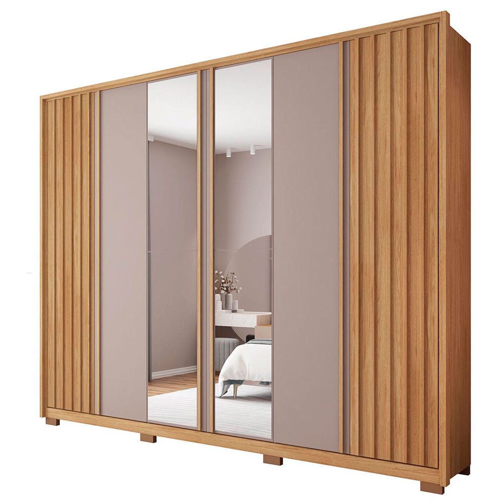 Guarda Roupa Casal Apollo Lux com Espelhos 6 Portas 6 Gavetas Caemmun