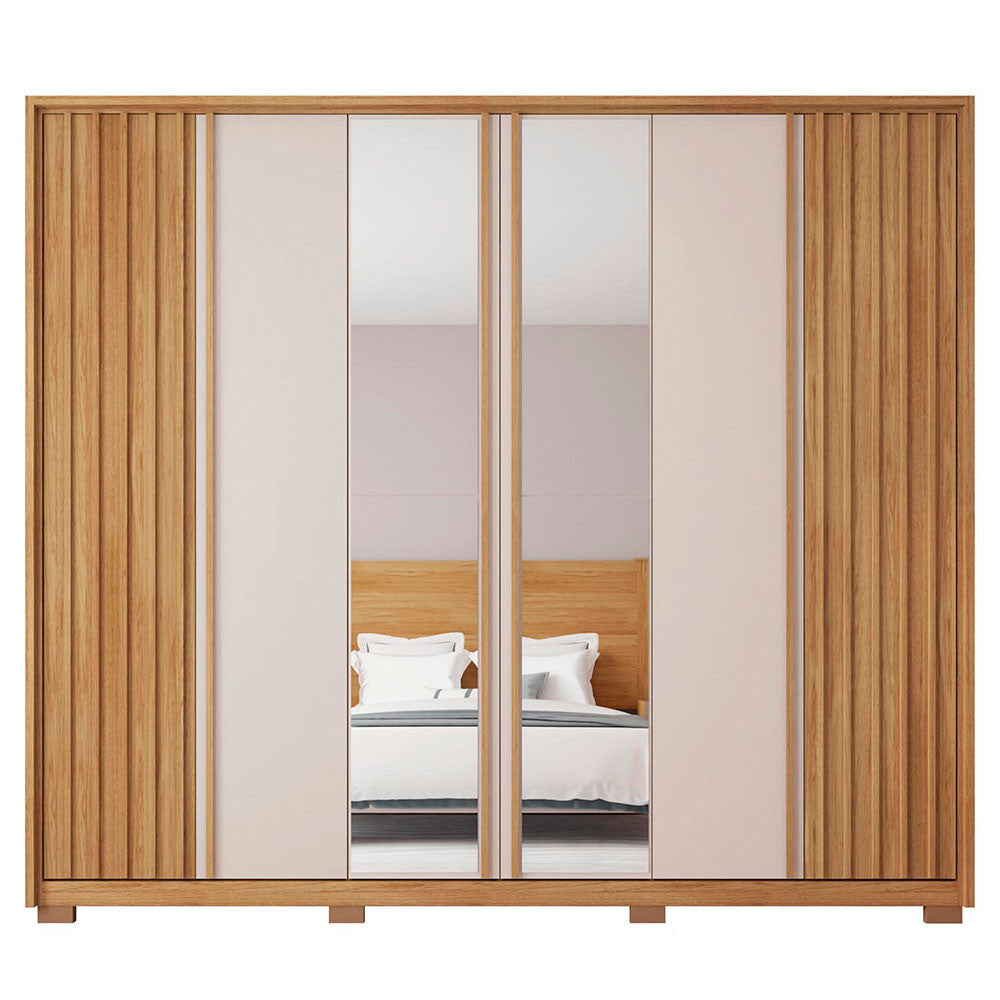 Guarda Roupa Casal Apollo Lux com Espelhos 6 Portas 6 Gavetas Caemmun