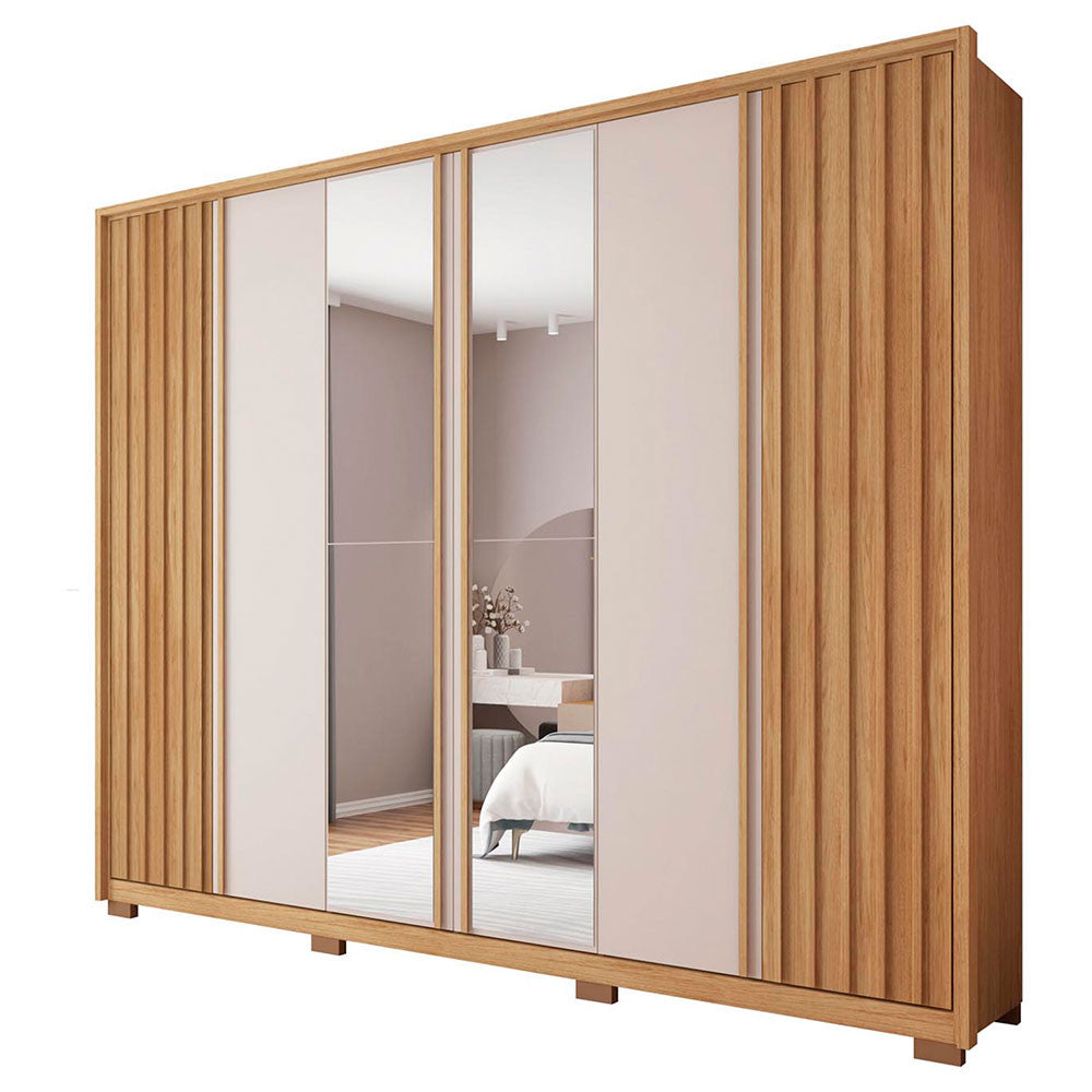 Guarda Roupa Casal Apollo Lux com Espelhos 6 Portas 6 Gavetas Caemmun