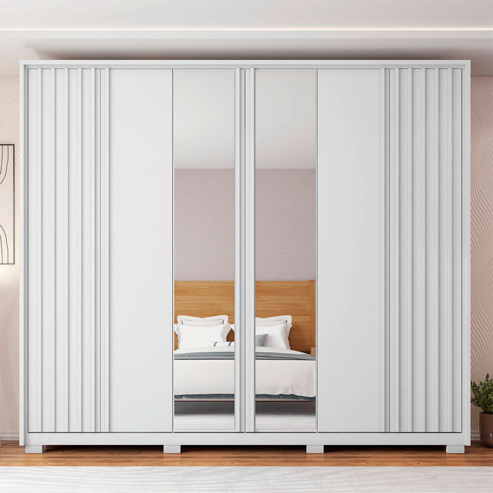 Guarda Roupa Casal Apollo Lux com Espelhos 6 Portas 6 Gavetas Caemmun
