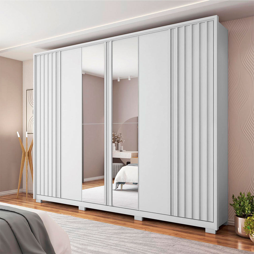 Guarda Roupa Casal Apollo Lux com Espelhos 6 Portas 6 Gavetas Caemmun