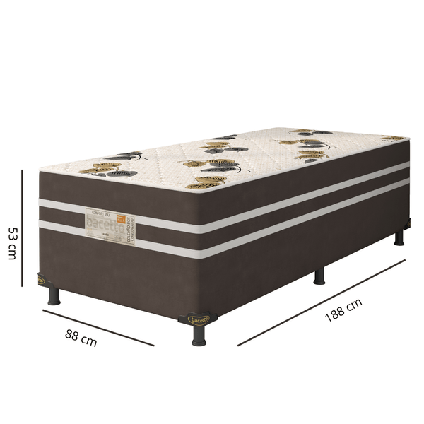 Cama Box Solteiro Conjugada 88x53 Confort Max Bacetto