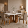 Conjunto De Mesa De Jantar 135X90cm Com 4 Cadeiras LJ Móveis