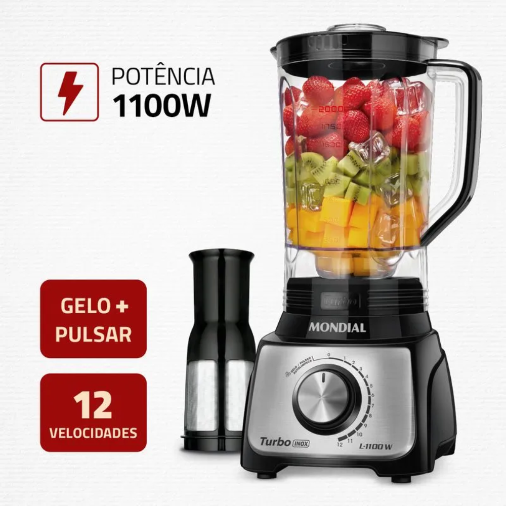 Liquidificador Mondial L-1100-BI 12 Velocidades 1100W