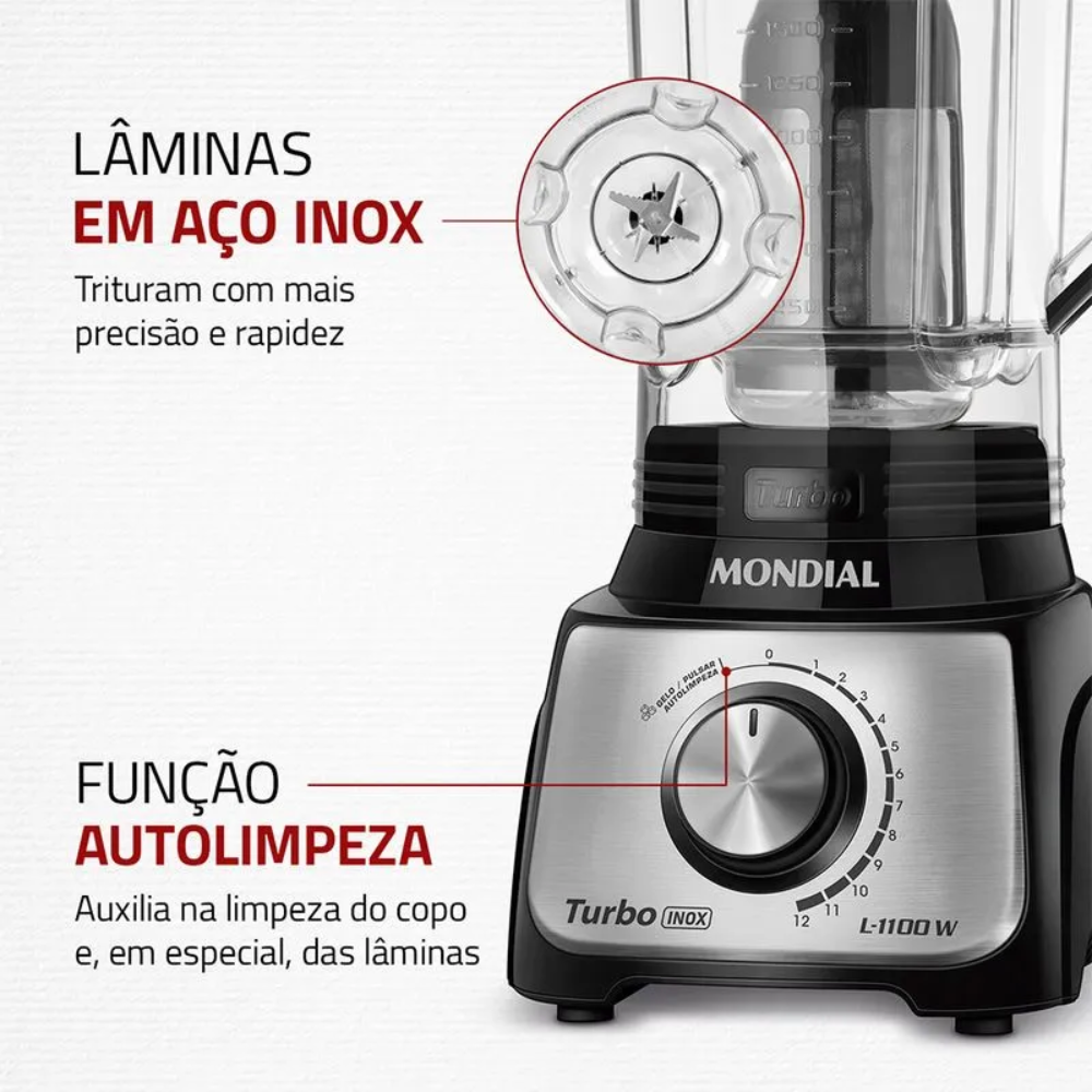 Liquidificador Mondial L-1100-BI 12 Velocidades 1100W