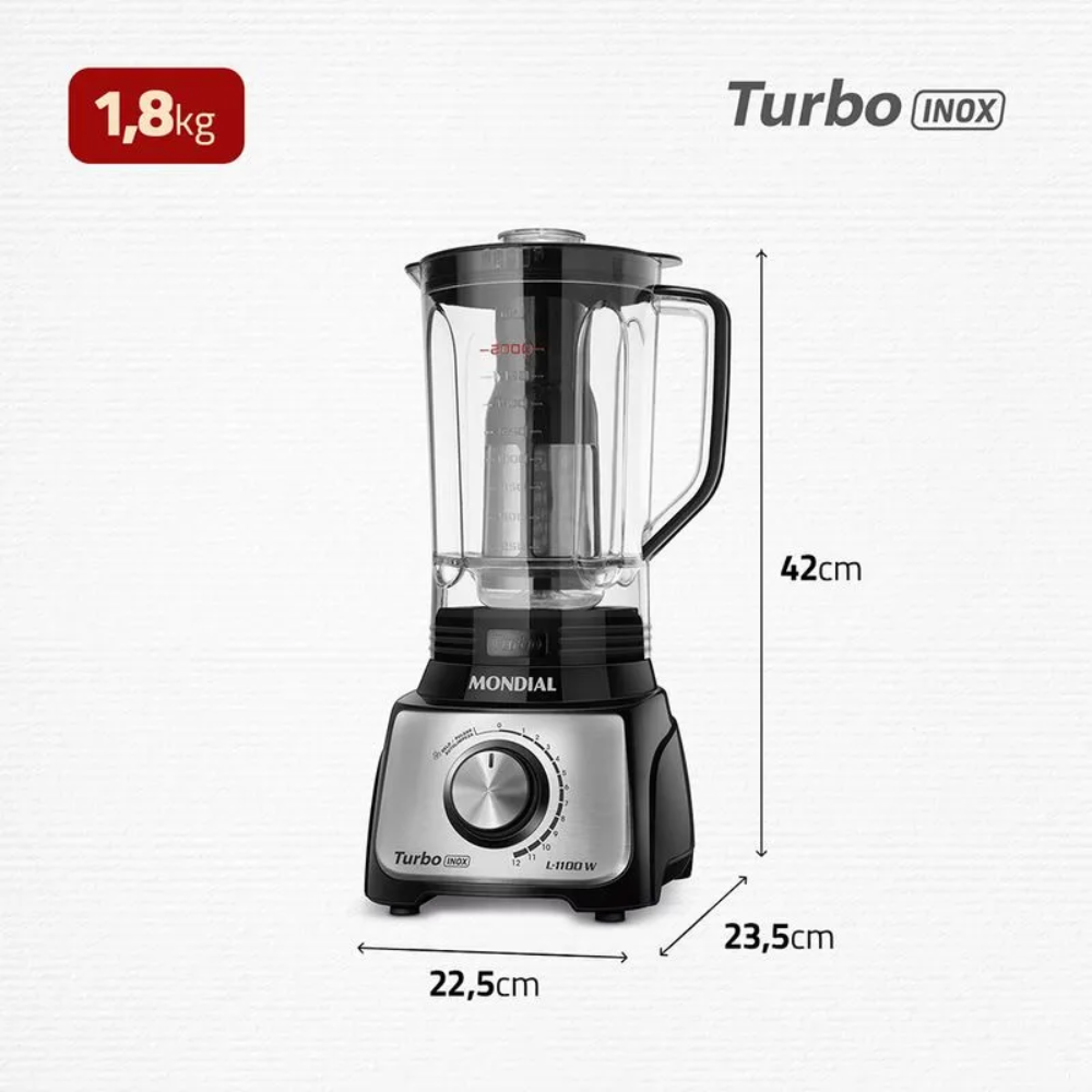 Liquidificador Mondial L-1100-BI 12 Velocidades 1100W