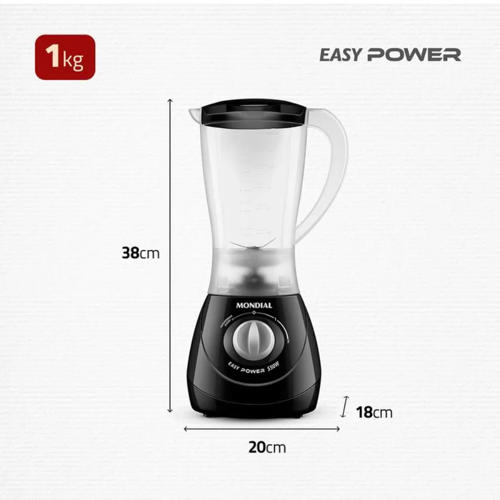 Liquidificador Mondial Easy Power L-550 2 Velocidades 550W