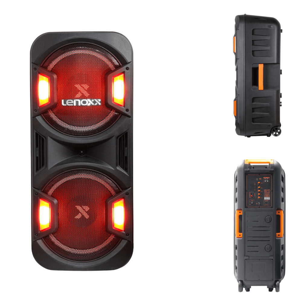 Caixa de Som Torre Amplificada Bluetooth e USB LED 1600W LTS12 Lenoxx