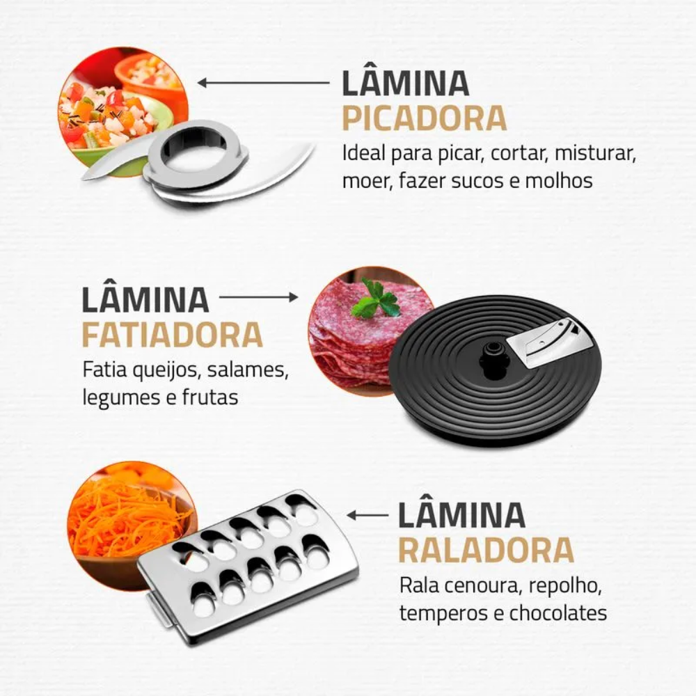 Multiprocessador Mondial Turbo Chef 7 em 1 MPN-01-BE 2 Velocidades 1000W