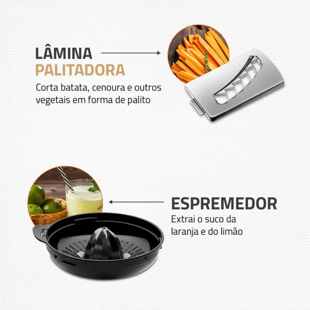 Multiprocessador Mondial Turbo Chef 7 em 1 MPN-01-BE 2 Velocidades 1000W