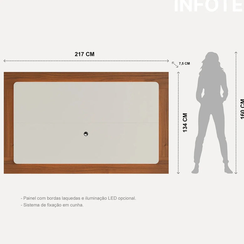 Painel para TV até 75 Polegadas 220cm Oslo com Passa-Fios