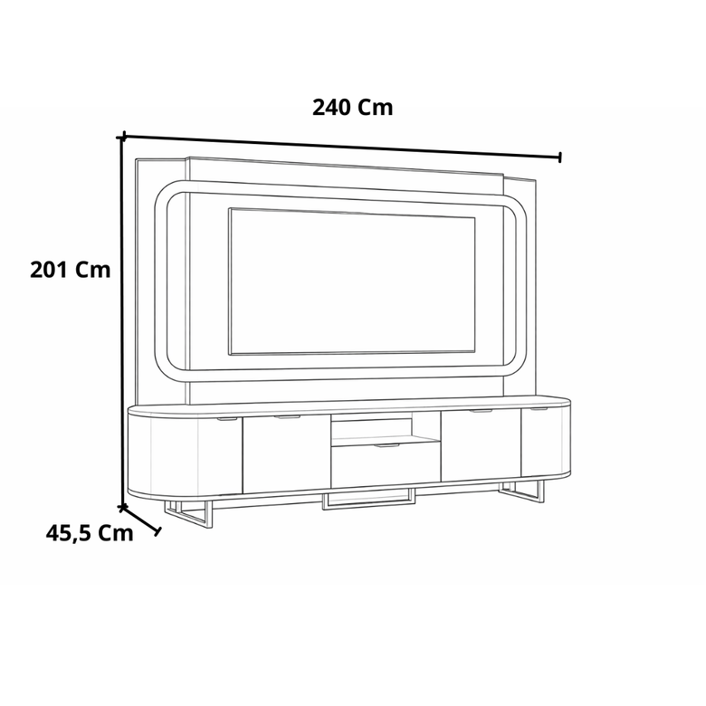 Home 2.4 Atlanta Lukaliam para TV até 65 Polegadas com Nichos e LED