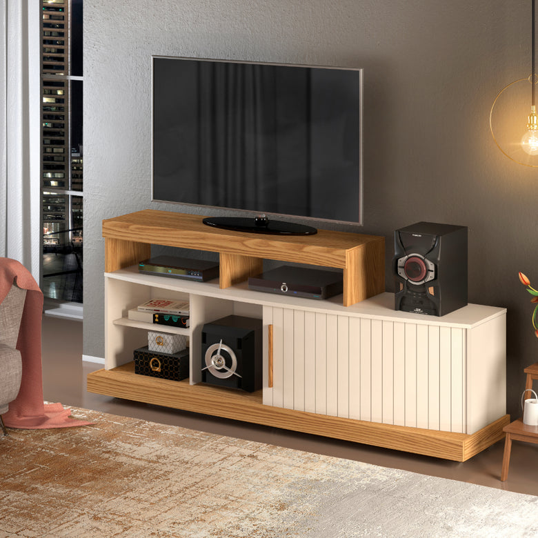 Rack para TV com 1 Porta Deslizante Scala DJ Móveis