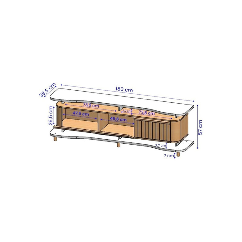 Rack para TV até 75 Polegadas Guarapari Bechara 180cm com 3 Portas
