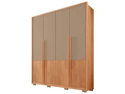 Guarda-Roupa de Solteiro Francis 1.8 Caemmun 4 Portas 3 Gavetas com Cabideiros