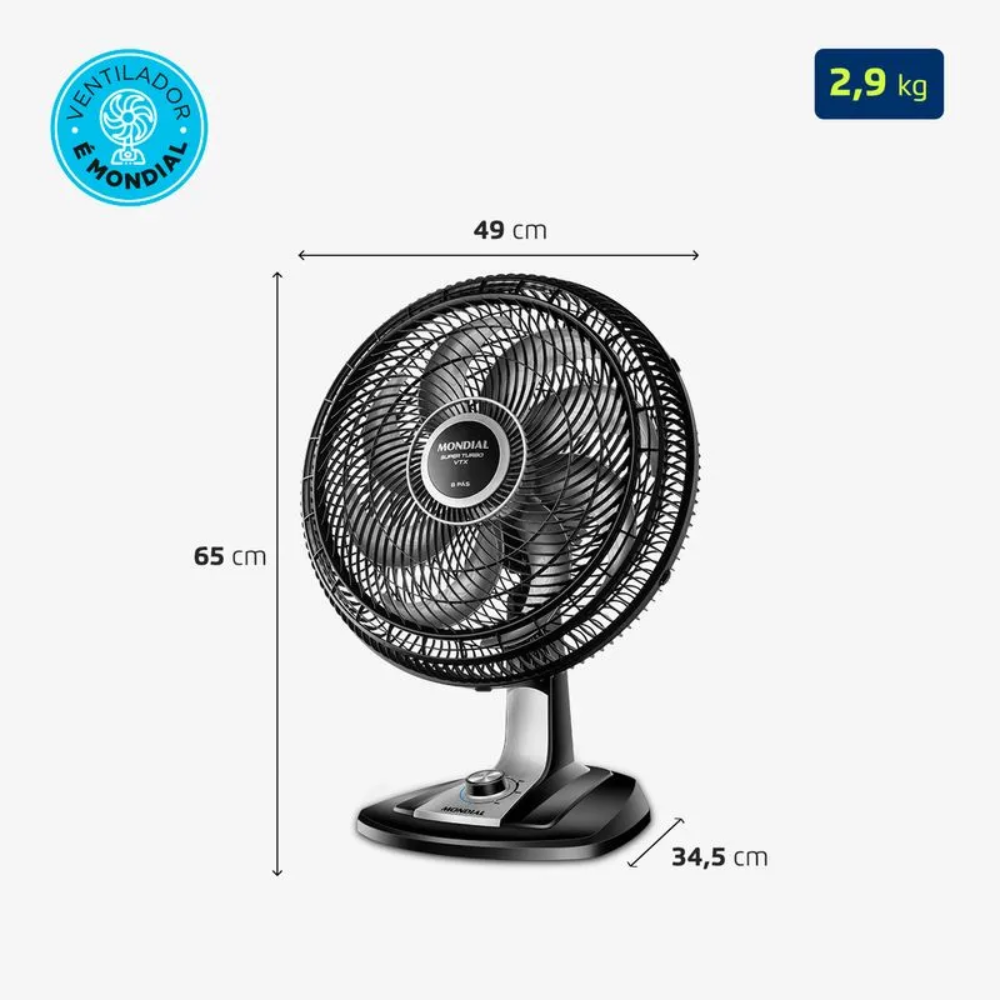 Ventilador de Mesa Mondial VTX-40 40cm 8 Pás