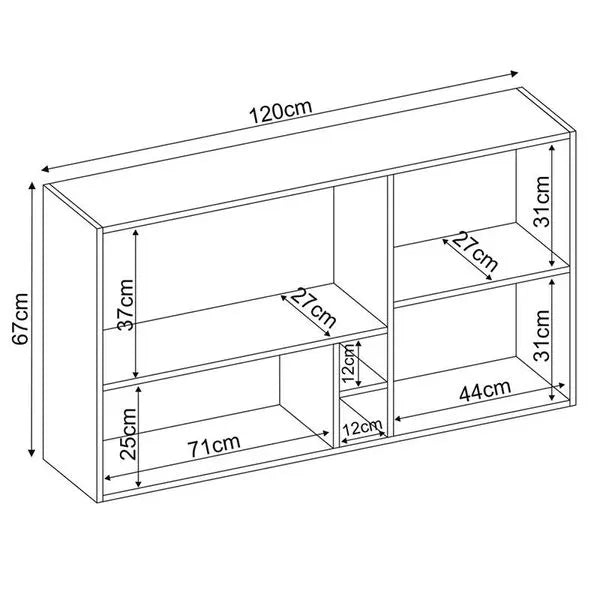 Armário Aéreo 120cm 2 Portas com Nichos Firenze Demóbile