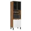 Paneleiro 70 cm 2 Portas de Vidro e 2 Portas MDP Firenze Demóbile