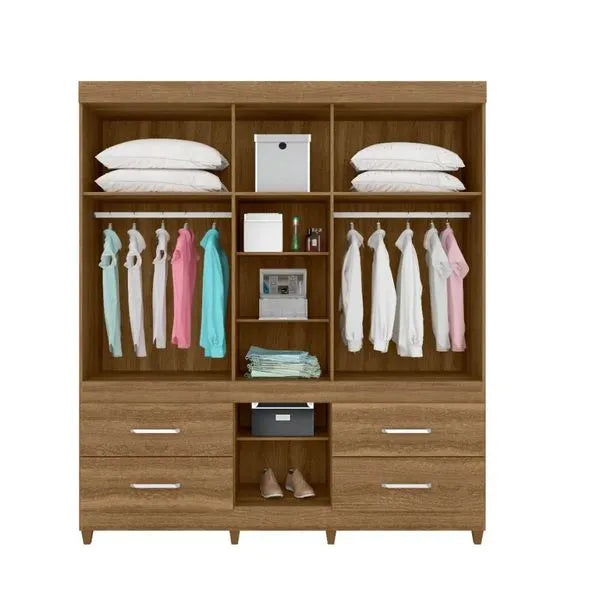 Guarda Roupa Casal 6 Portas 4 Gavetas Guarujá Demóbile