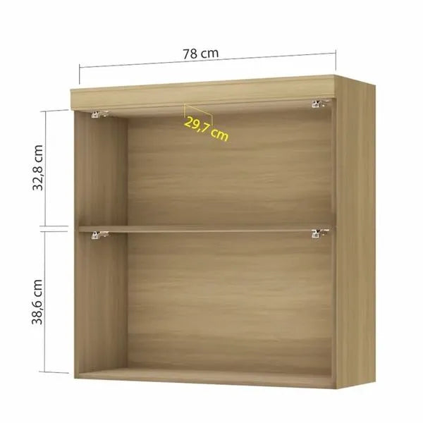Armario Aéreo Micro 1 Porta Basculante 80 Cm MDF Marquesa Nesher