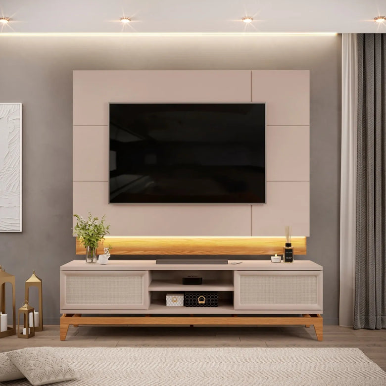 Bancada Cairo com Painel Antares para TV até 65" DJ Móveis