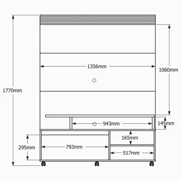Home Para TV até 55" 2 Portas Berlim Lukaliam