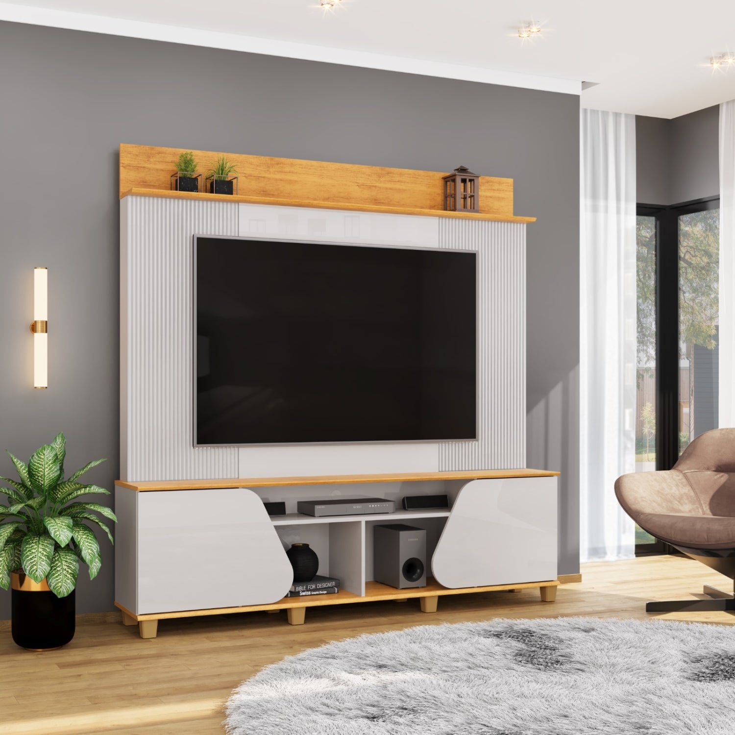 Home para TVs de até 70" Polegadas 180cm Chanfrado Henry Dj Móveis