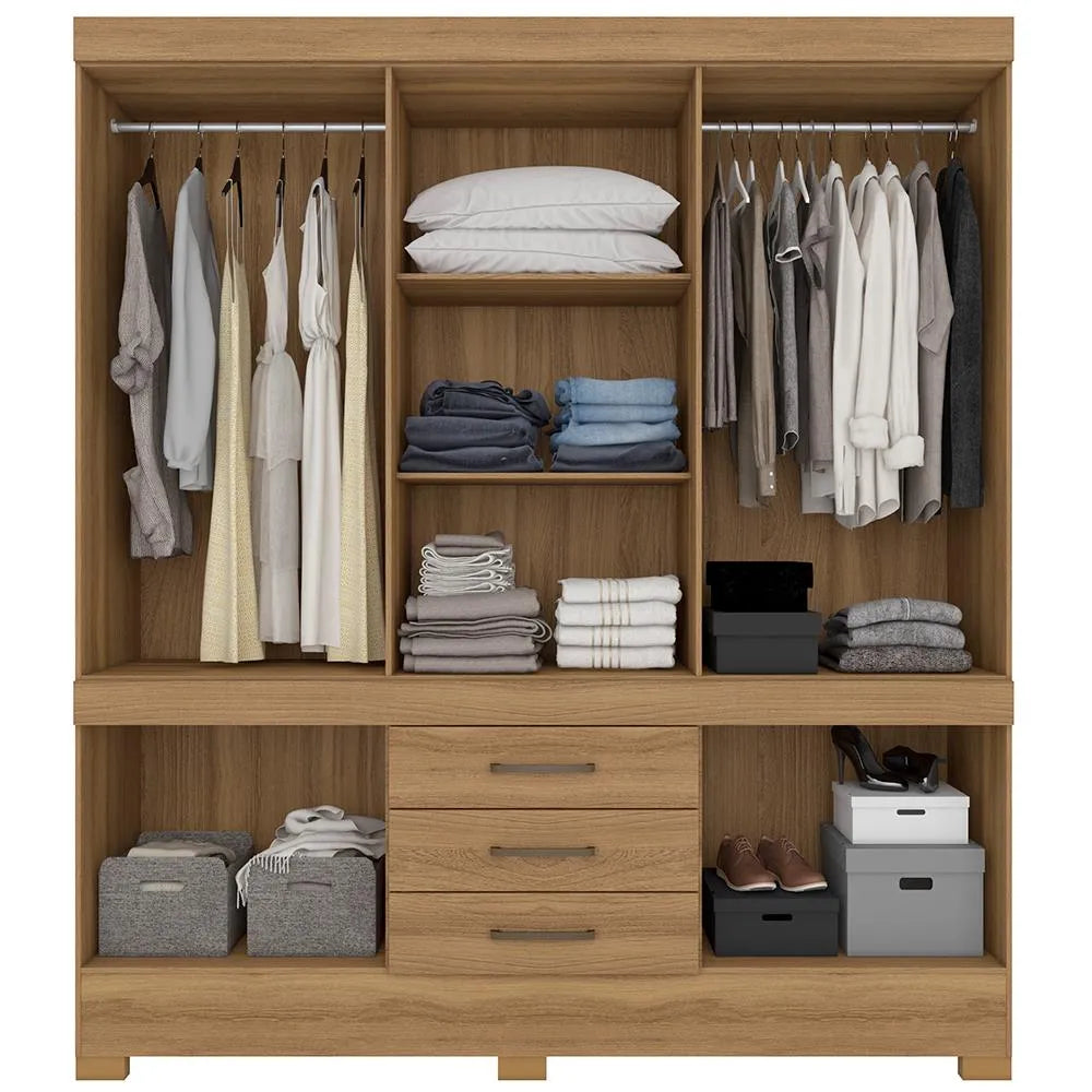 Guarda-Roupa Casal 10 Portas 3 Gavetas com Espelho Murano Demóbile