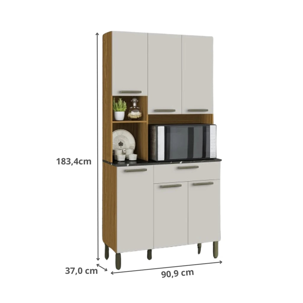 Cozinha Compacta 6 Portas 1 Gaveta Tannat Ronipa