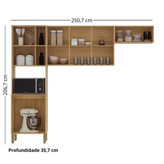 Cozinha Compacta 3 Peças 6 Potas MDF Vert Plus Kit's Paraná