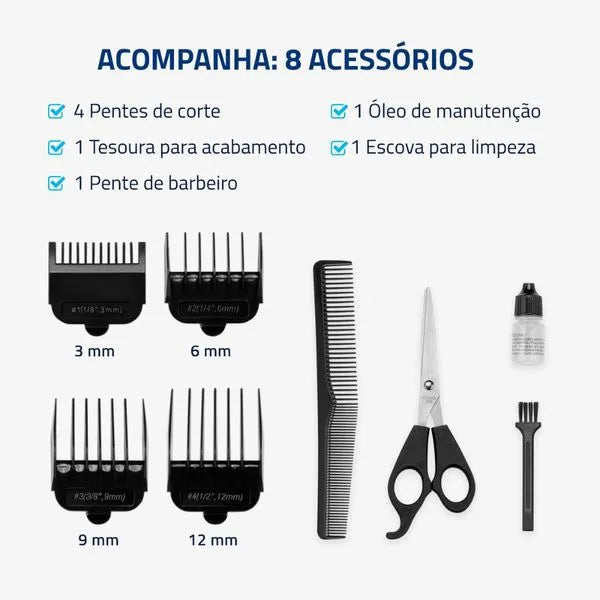 Máquina de Cortar Cabelo CR-02 4 Pentes Mondial