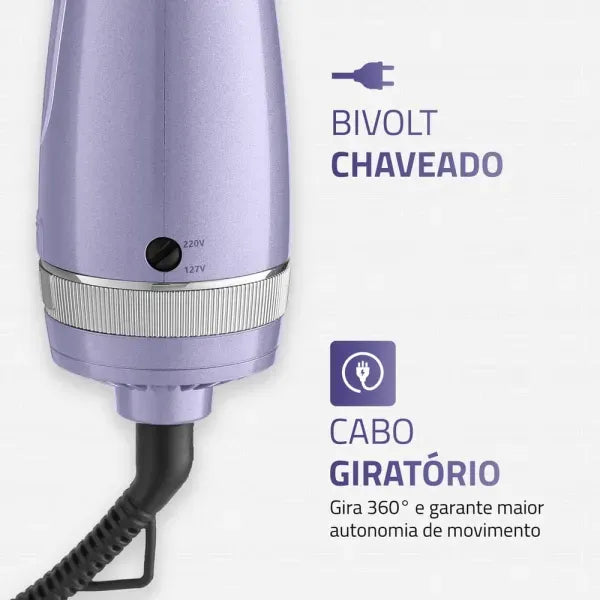 Escova Secadora Space Shine BIVOLT 1300W ES-21 Lilás Mondial