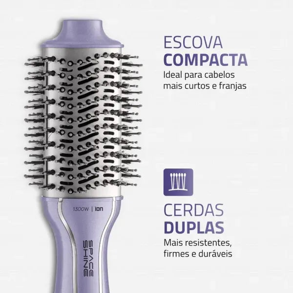 Escova Secadora Space Shine BIVOLT 1300W ES-21 Lilás Mondial