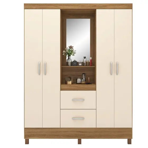 Guarda Roupa Casal Capelinha 4 Portas 2 Gavetas Lord Demóbile