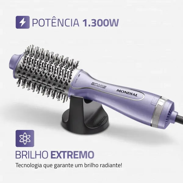 Escova Secadora Space Shine BIVOLT 1300W ES-21 Lilás Mondial