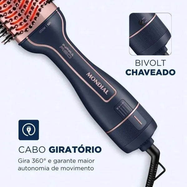 Escova Secadora Infrared ES-01-IR 1200W Cerdas Duplas Mondial