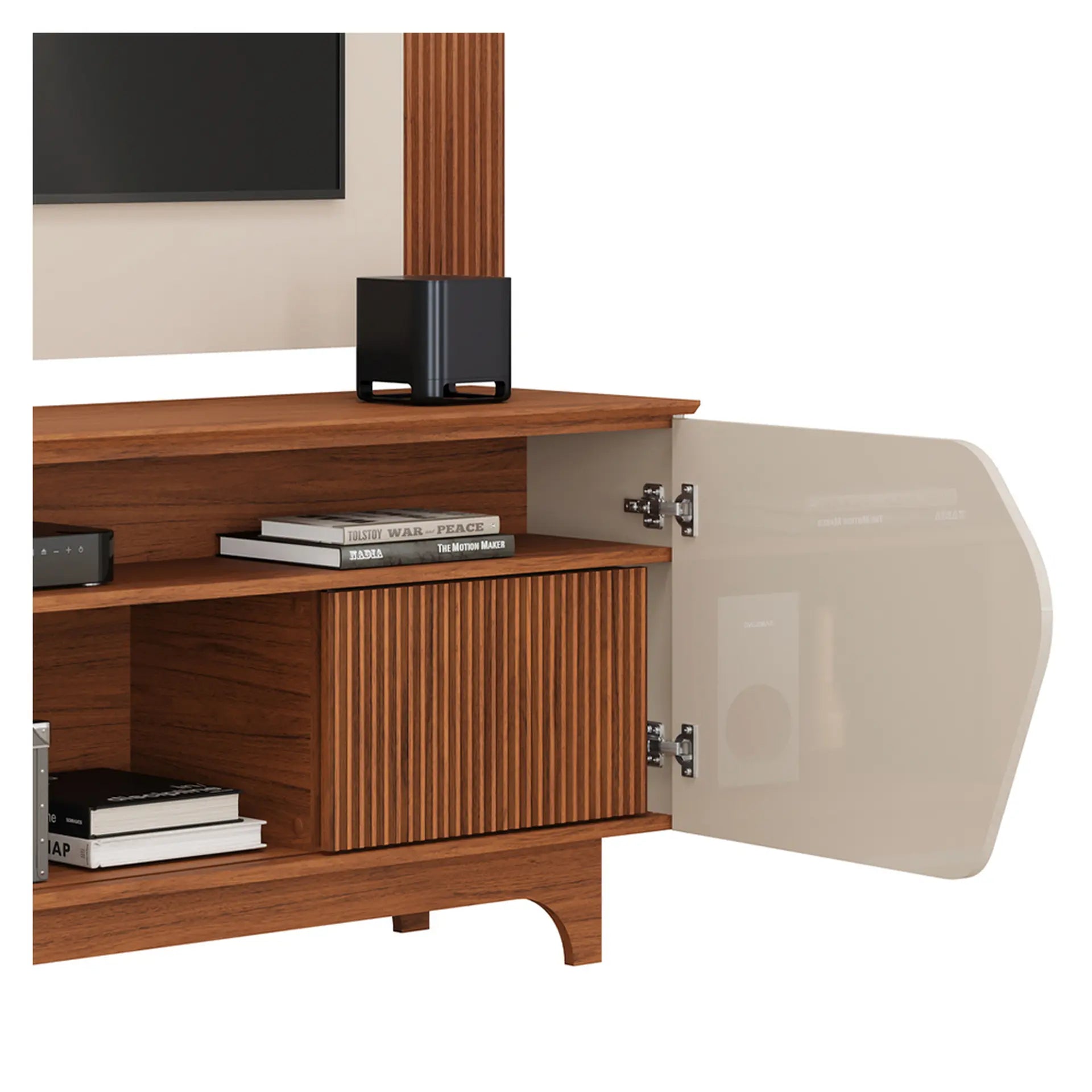 Bancada Para Tv Até 75" Ripado 180cm Helo DJ Móveis