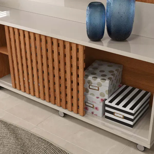 Home para TV até 70 Polegadas 1 Porta Correr 2 Gavetas Rodízio Brise Lukaliam