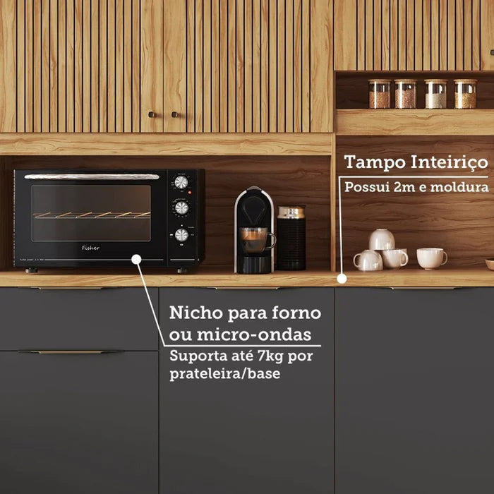 Cozinha Compacta 8 Portas 2 Gavetas Concord Ronipa
