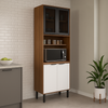 Paneleiro 70 cm 2 Portas de Vidro e 2 Portas MDP Firenze Demóbile